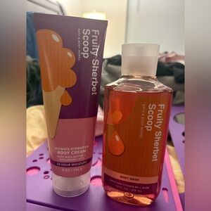 Bath & Body Works Fruity Sherbet Scoop Body  - Pink and Orange set